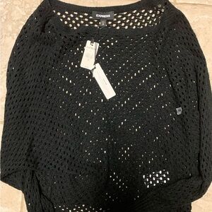 Express Women's Black Crochet Sweater